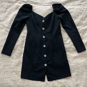 ASOS puff sleeve black mini dress size 6